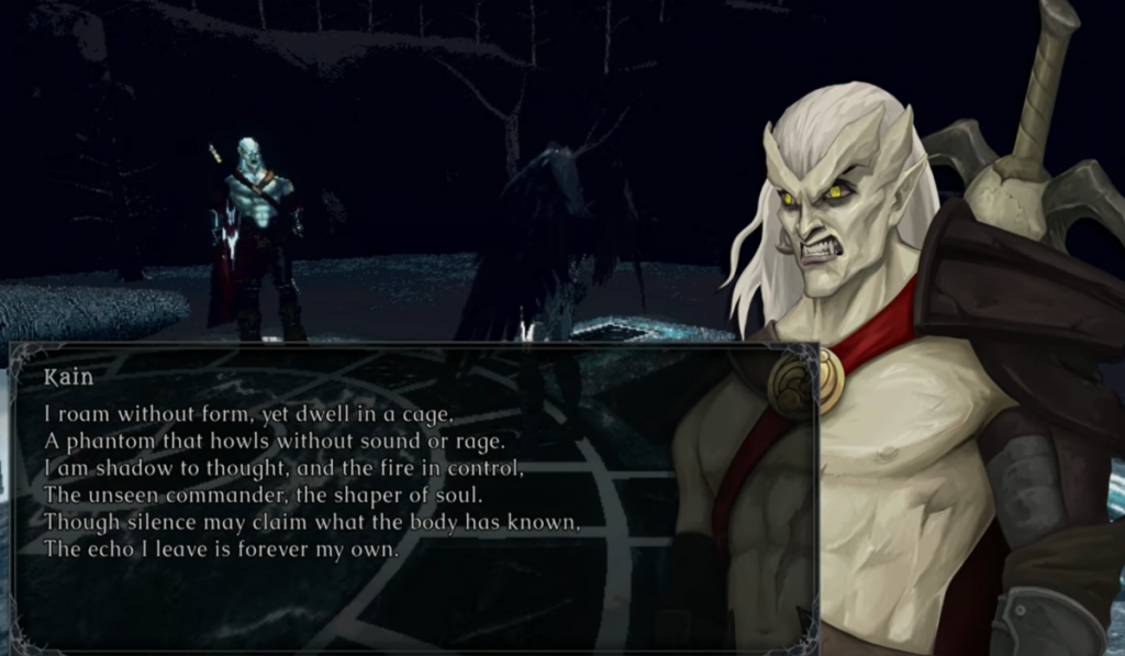 Kain debating with Elaleth