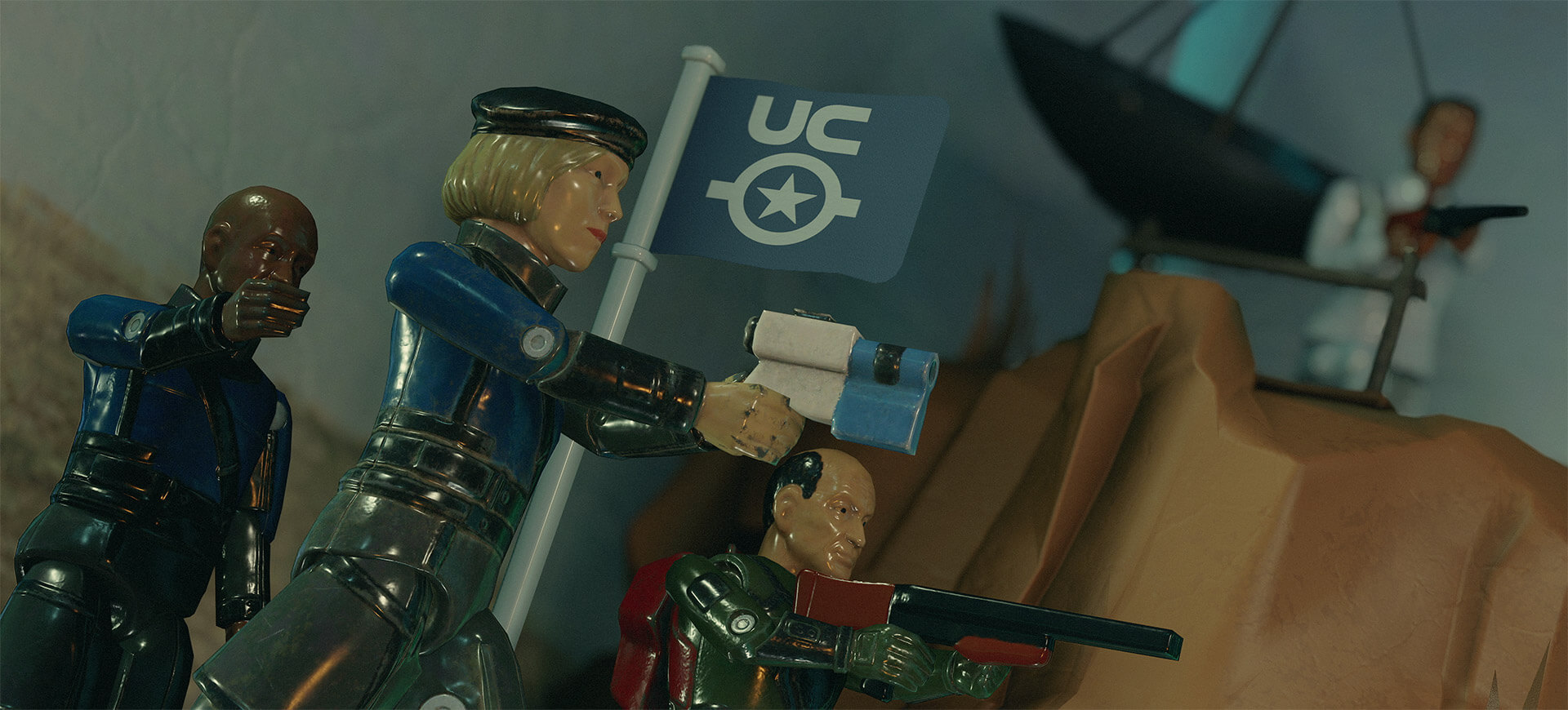 image from starfield showing toys on a shelf