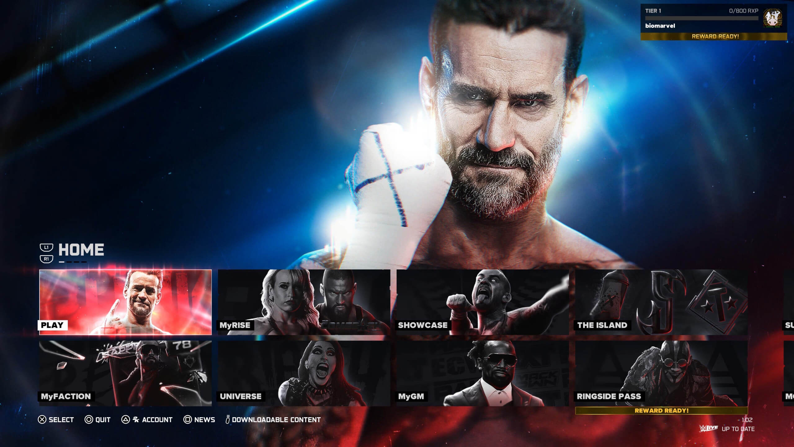 screenshot from wwe 2k26 showing the game modes available