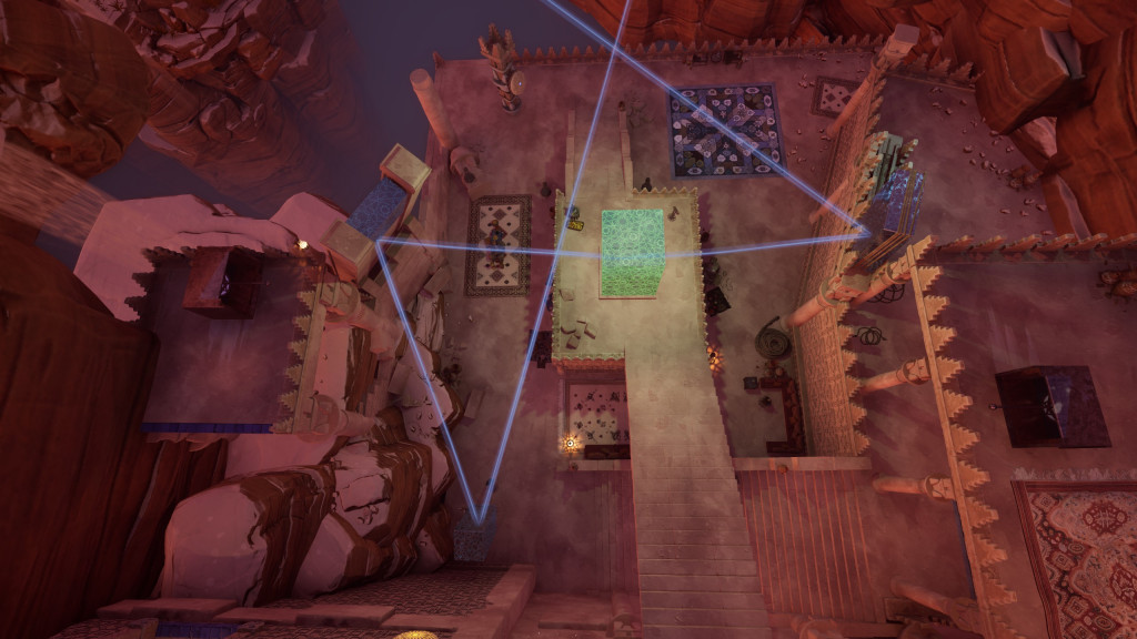 A light-beam puzzle, nearly completed.