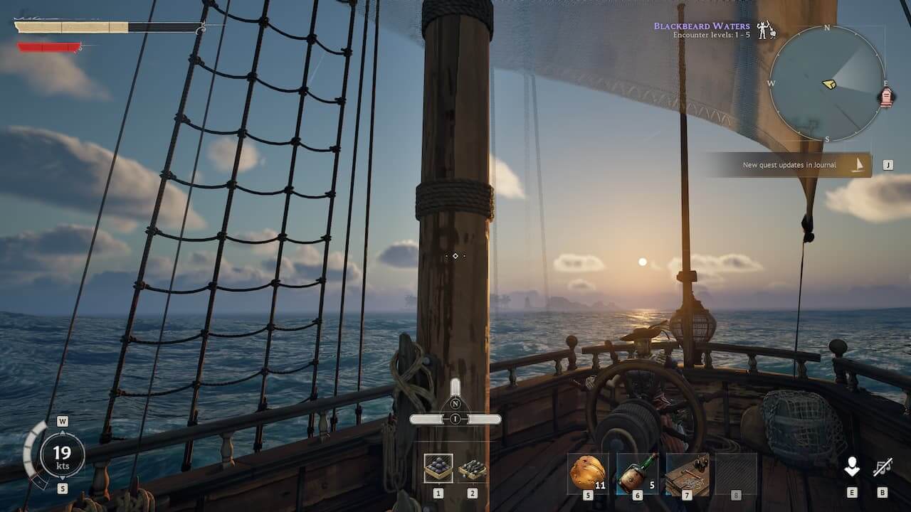 Cruising on a ship in Windrose