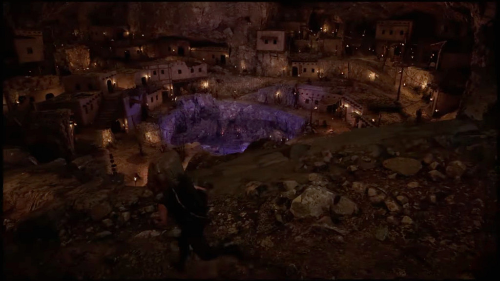 The New Camp hides under the mountain. 