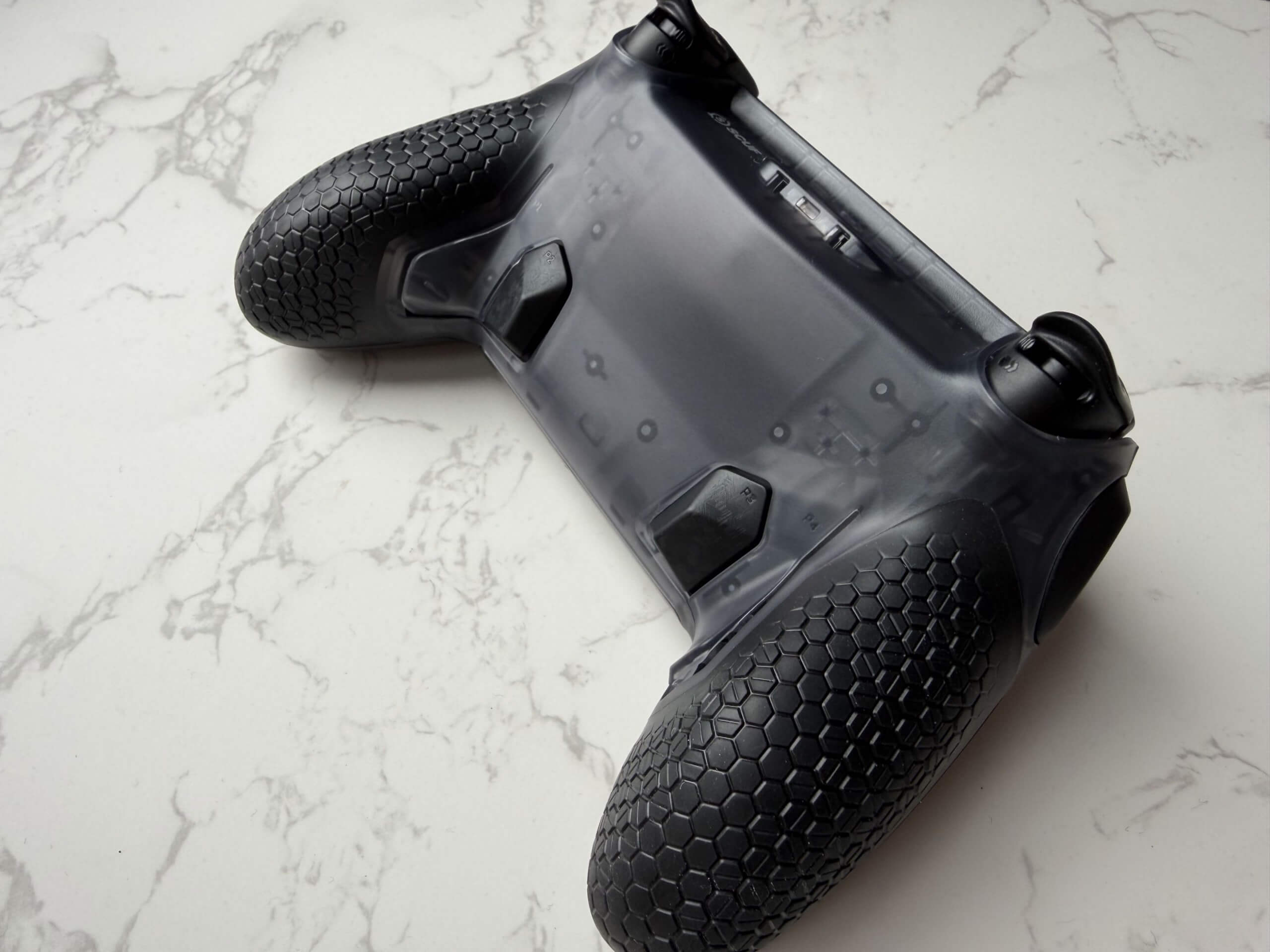 image of the scuf omega from behind showing the extra buttons on the back and side