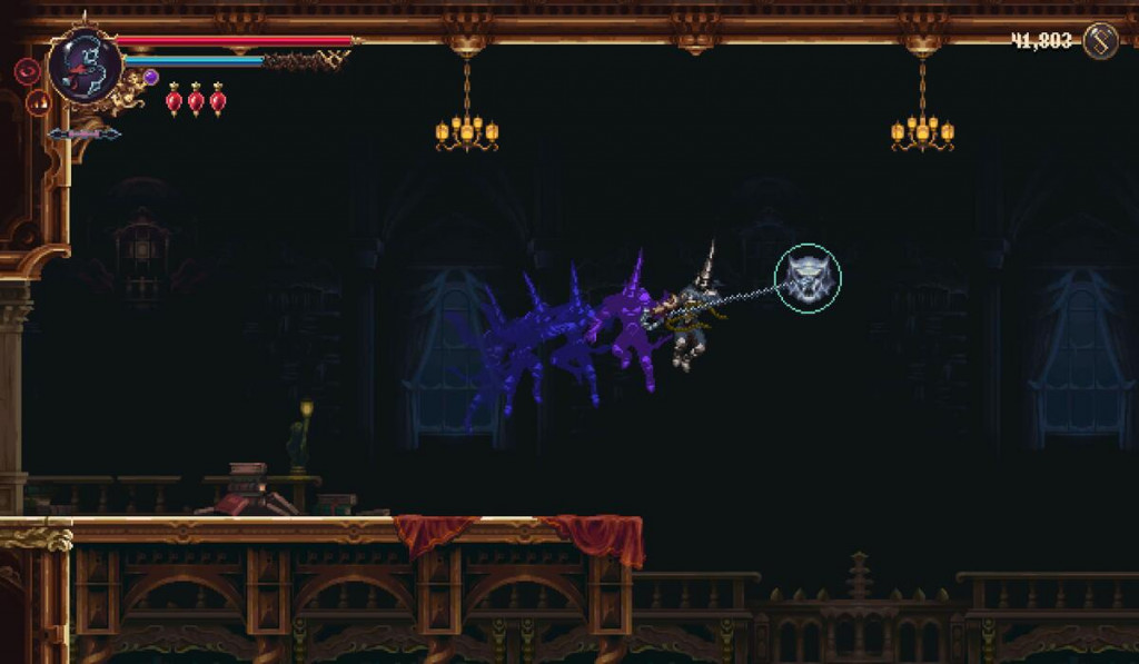 Penitent one uses sword to swing from one place to another