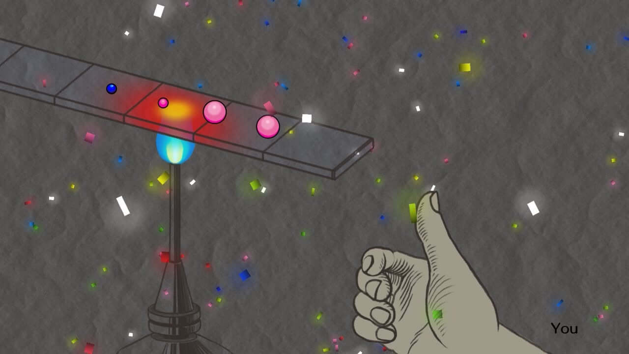screenshot of rhythm paradise groove showing a game where you have to pop bubbles.