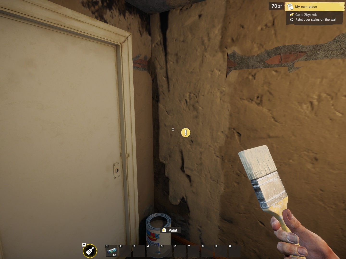 Painting over a mouldy patch on the wall
