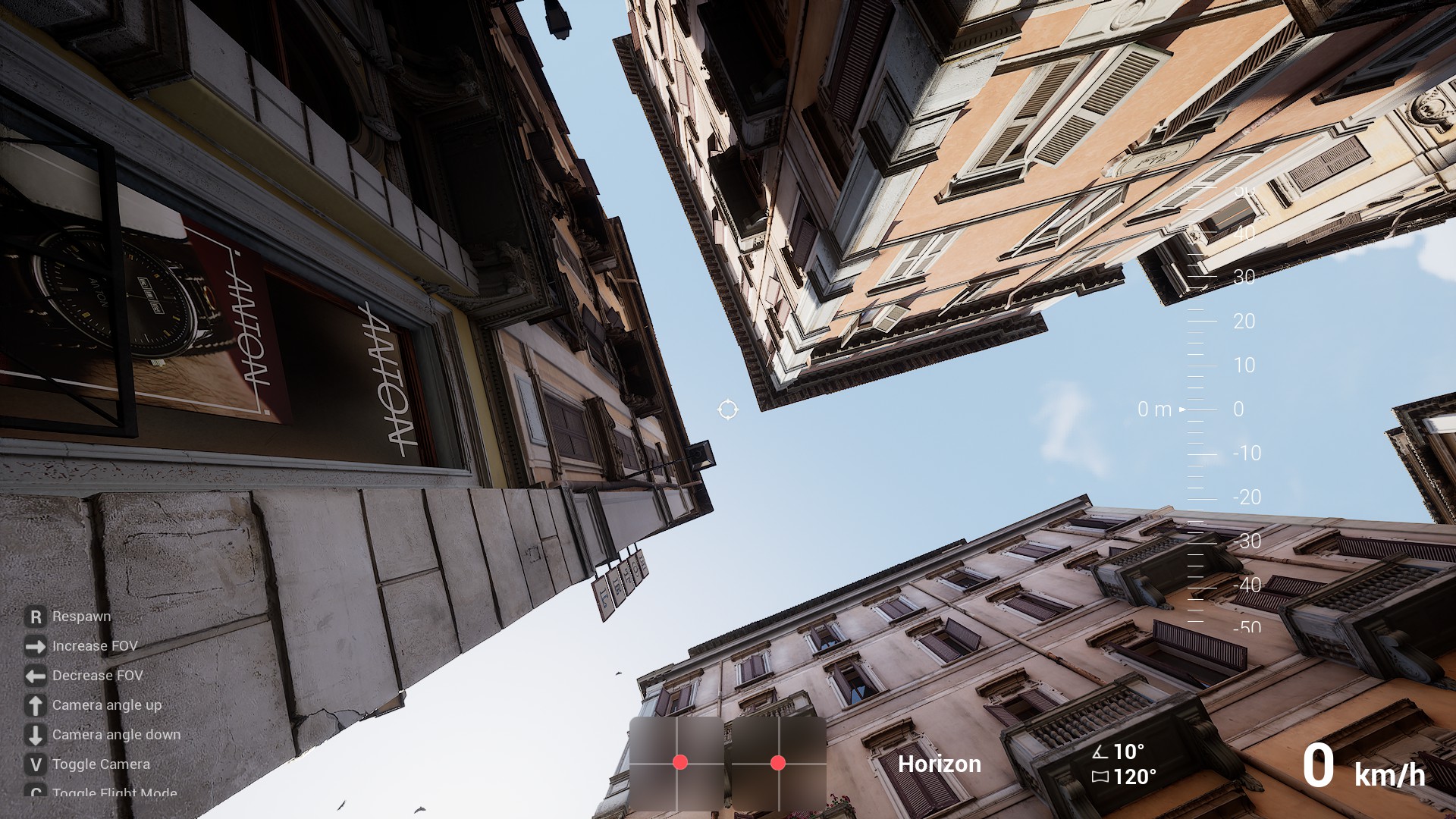A vertical view of some old town houses in Rome.