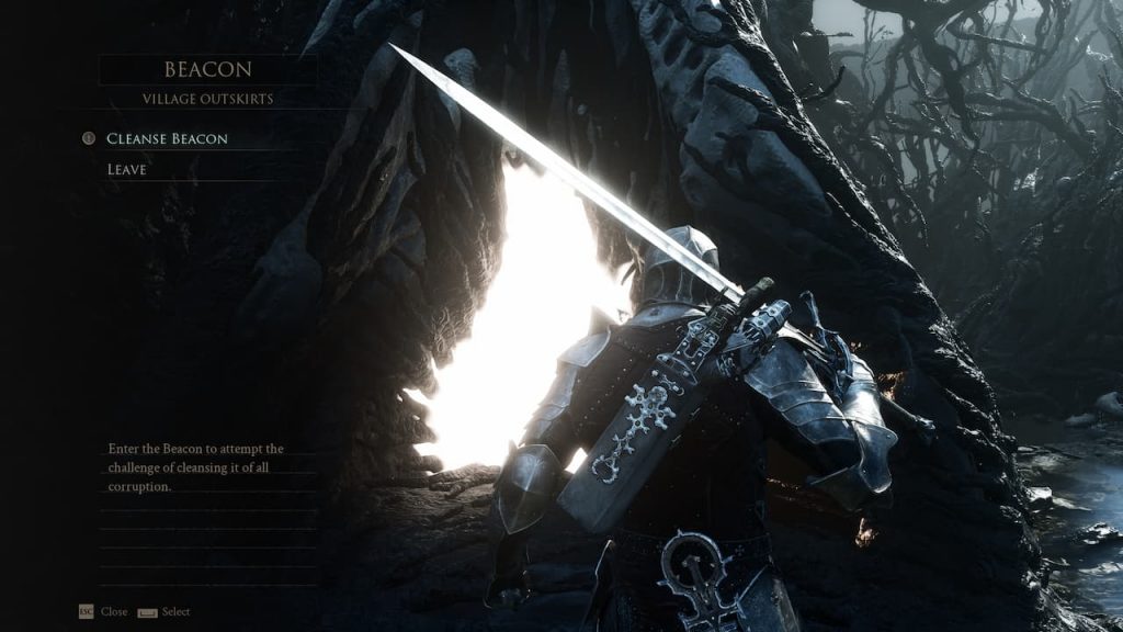 About to cleanse a beacon in Mortal Shell 2