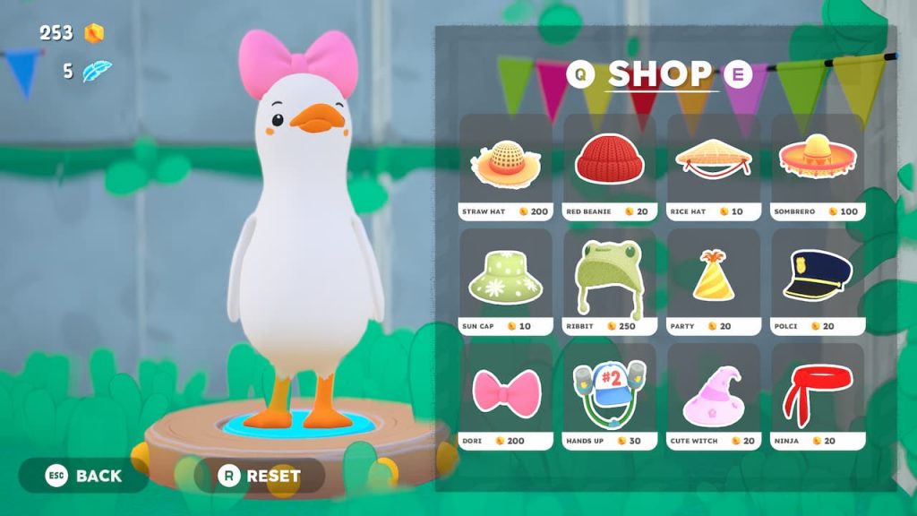 Buying a cute ribbon from the cap shop