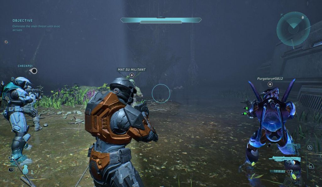 Co-op online play on Halo.