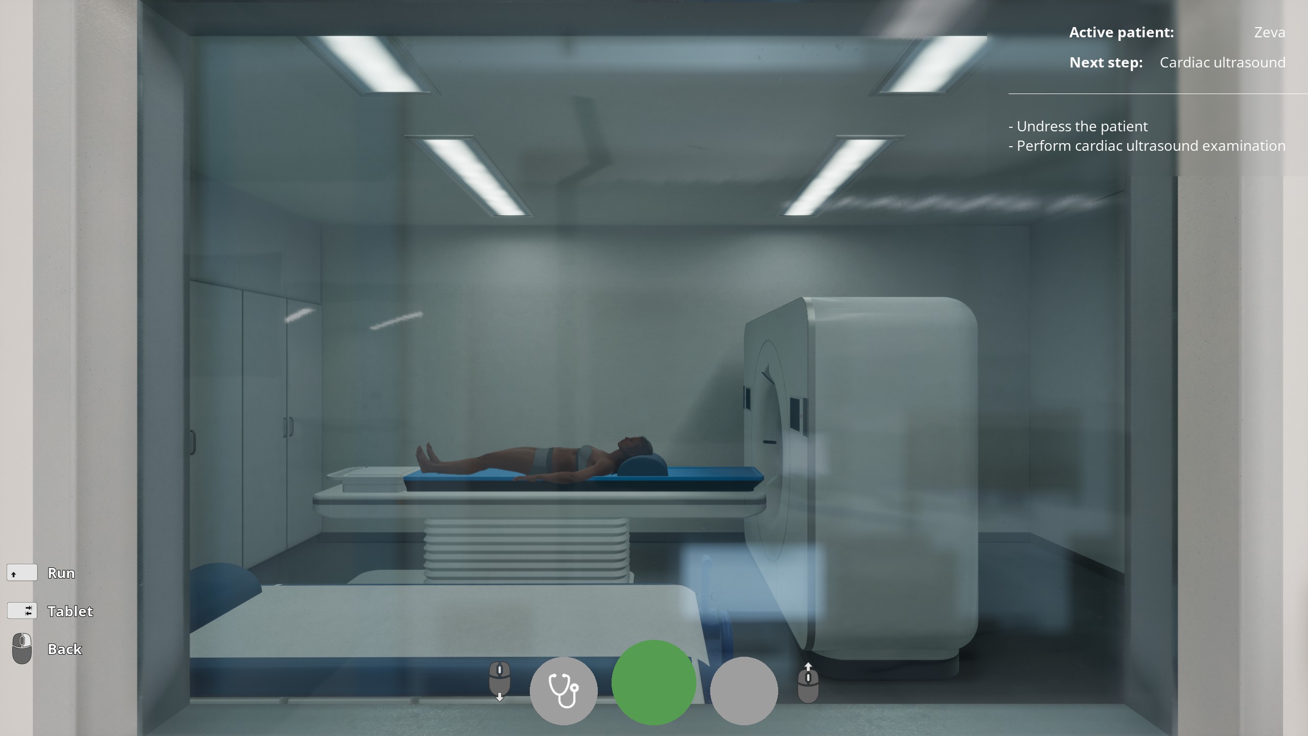 This image shows a patient within the CT machine.