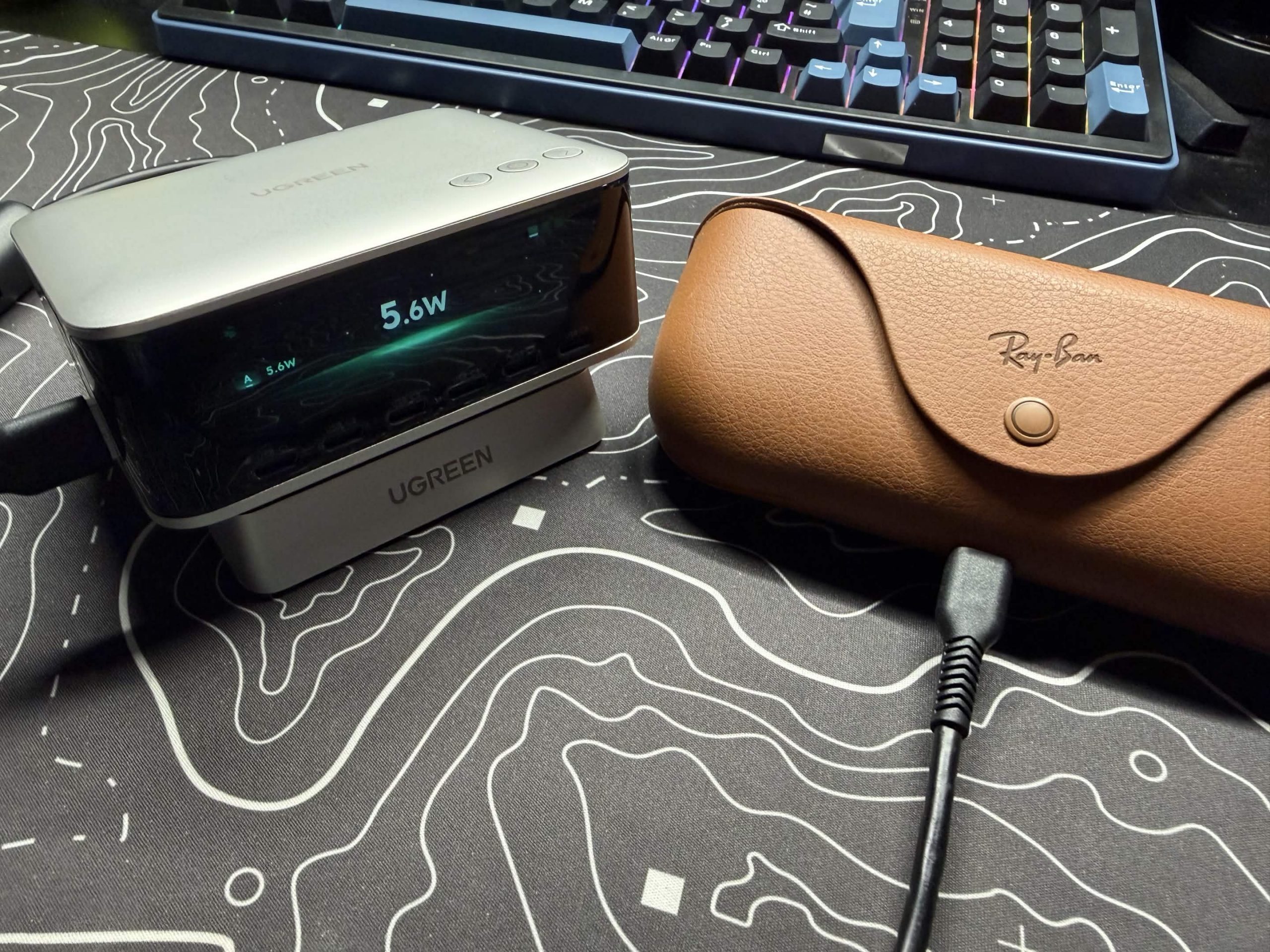 image of the nexode pro charging up the meta ray bans