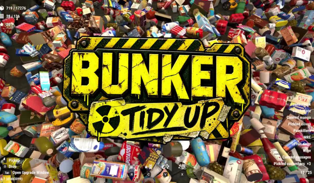 key art for the game showing the game name and hundreds of small items in the background