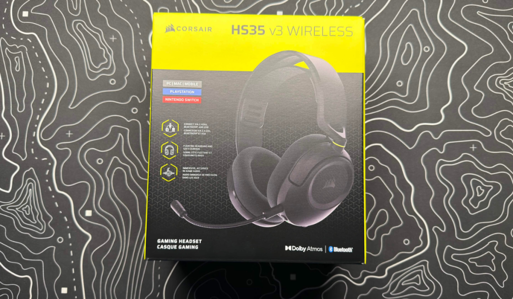 image of the corsair HS35 headset on a desk