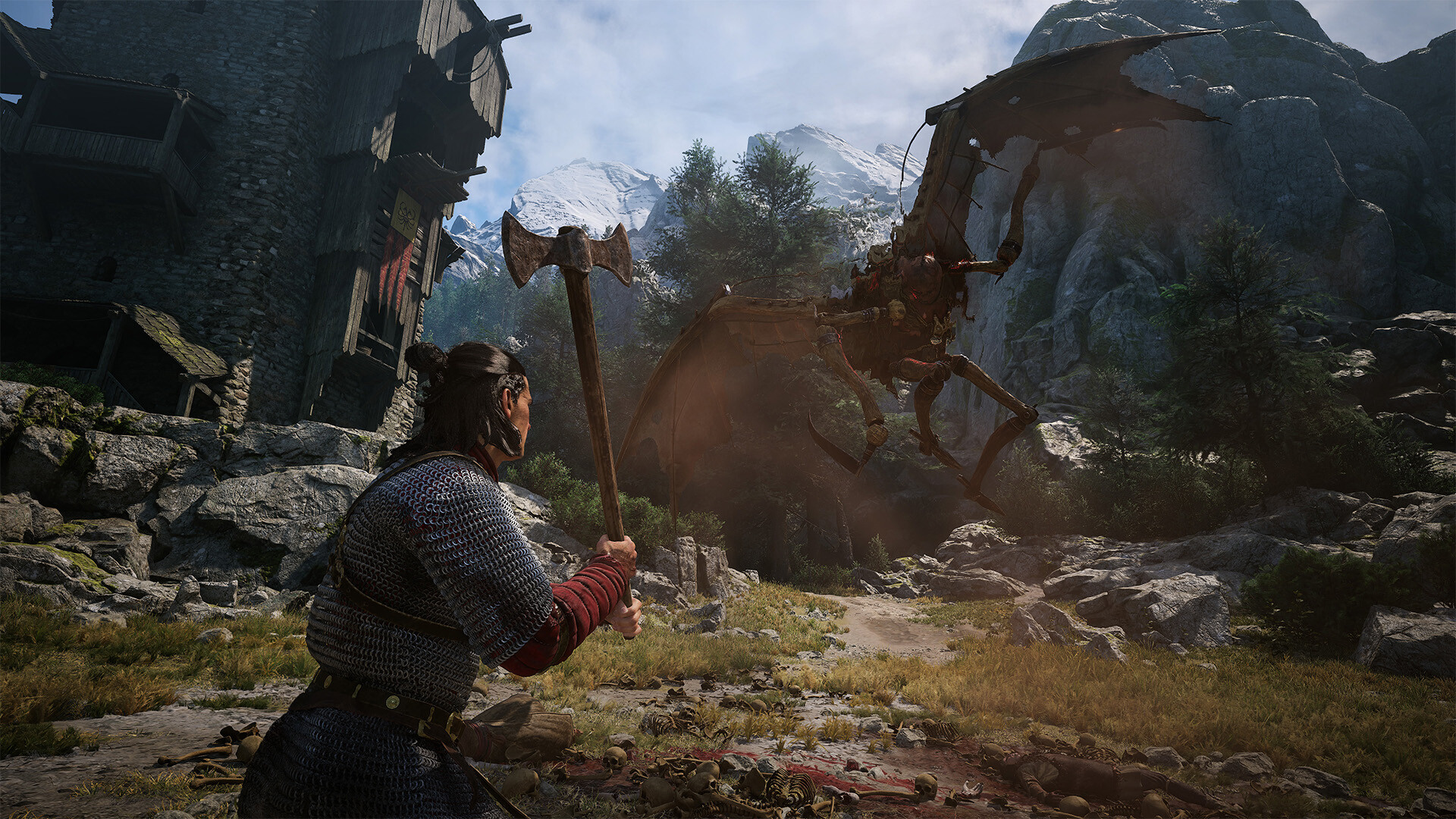 Coen goes up against a winged monster armed with only a battleaxe