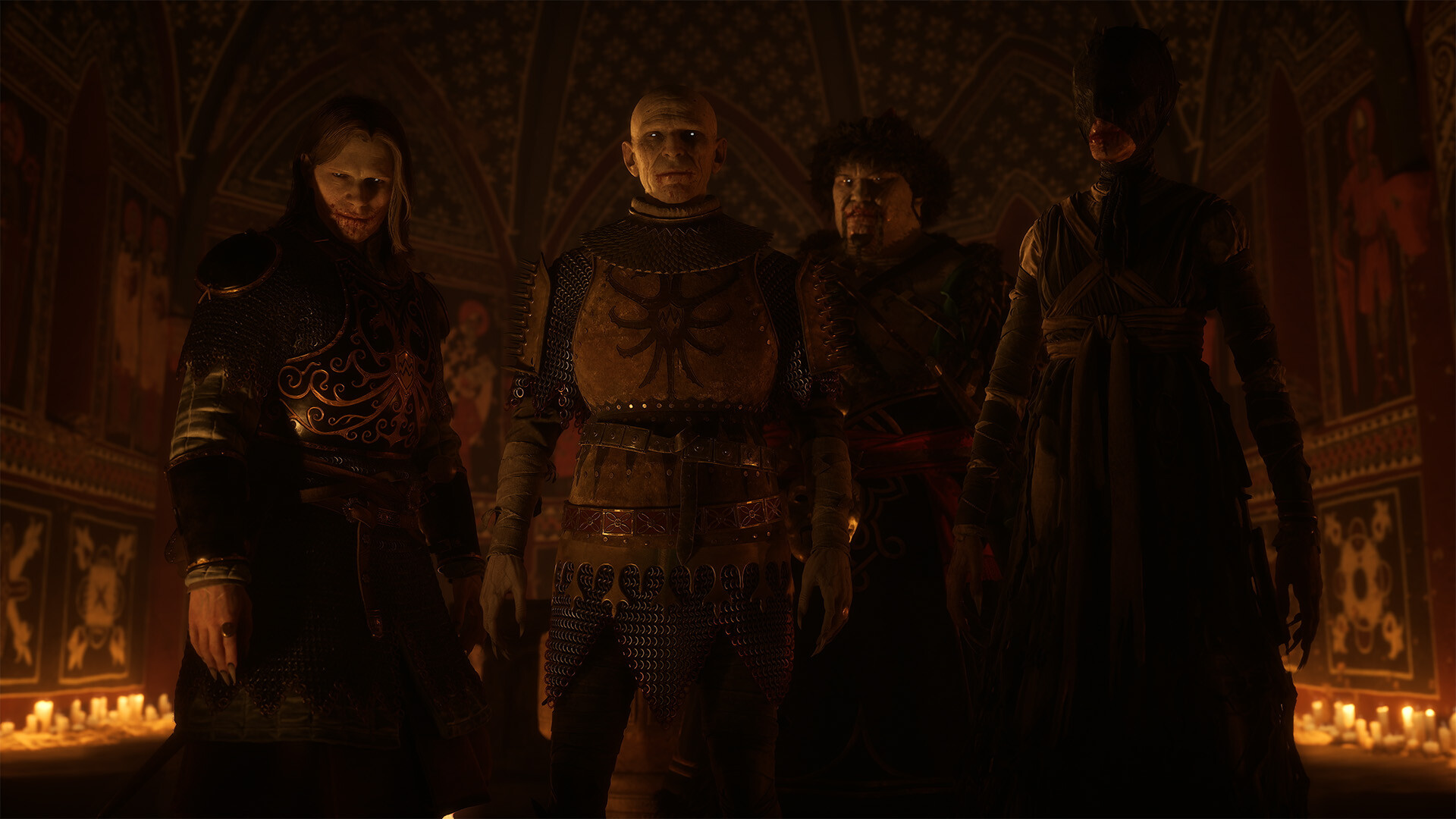 Four vampires, led by Brencis, stare into the camera