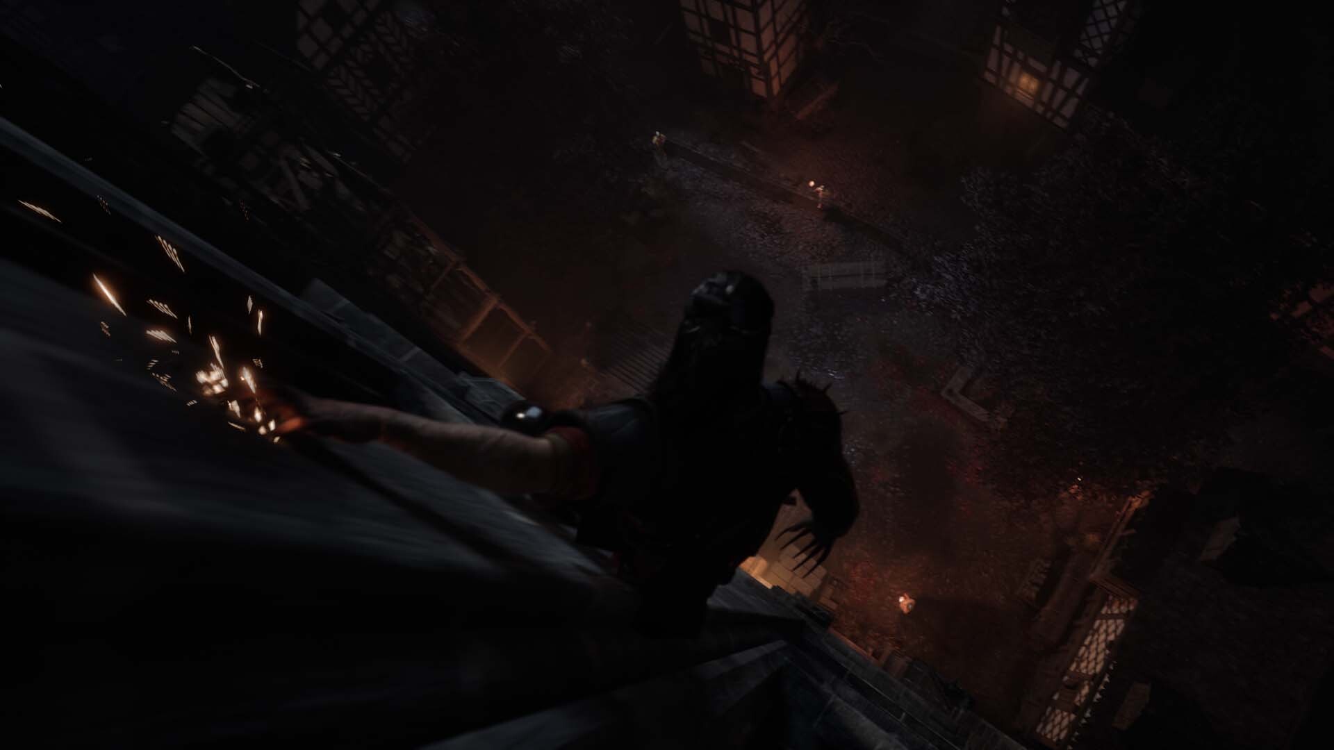Coen uses his claws to easily scale down a building.