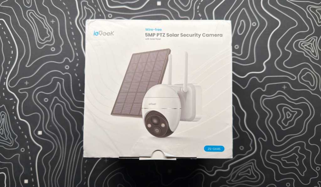 image of the GX4S CCTV camera in its box on a desk