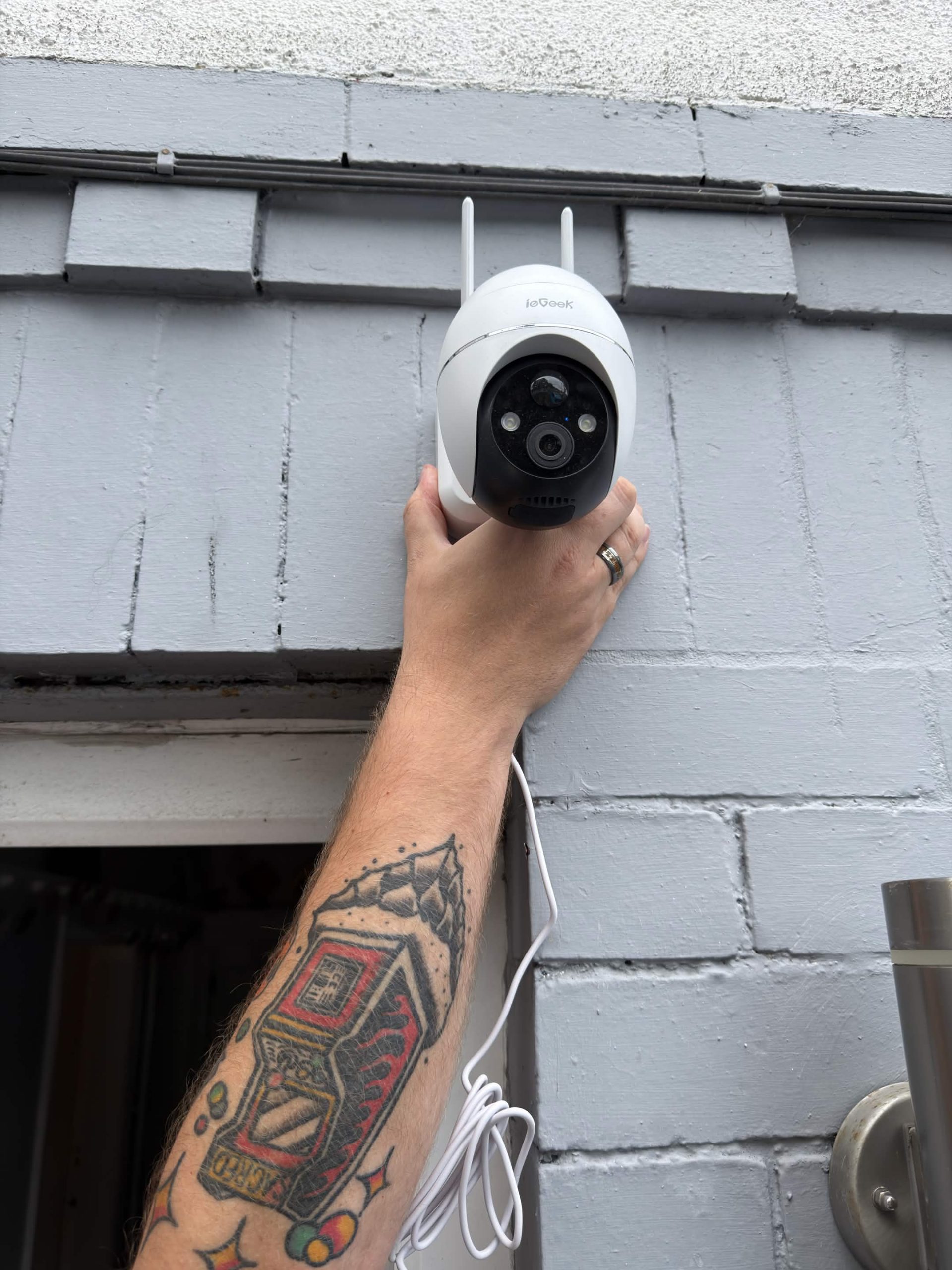 image of me placing the camera in its position