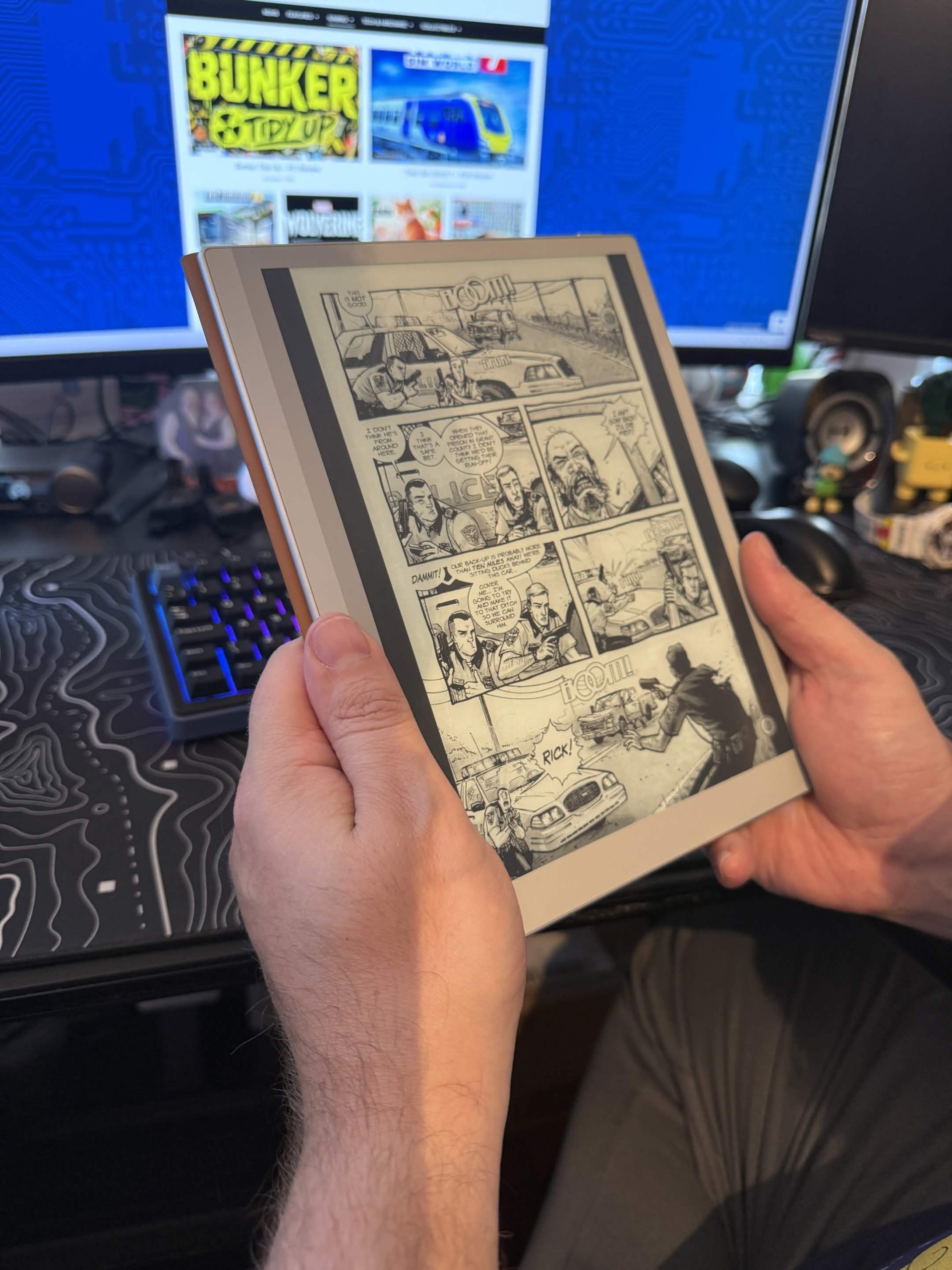 image of me reading a graphic novel