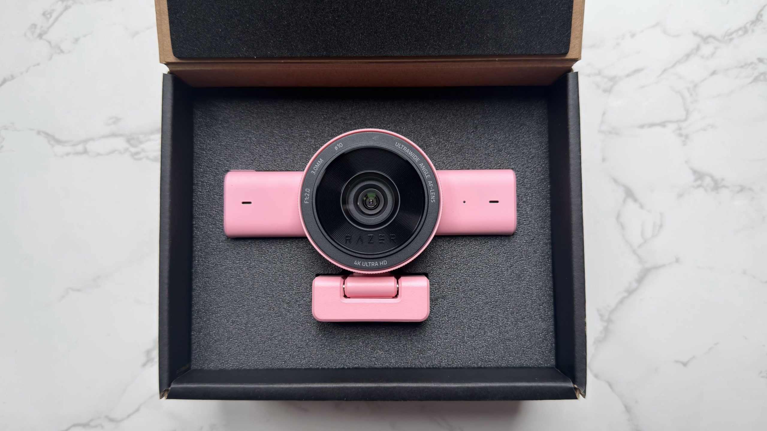 the razer kiyo webcam in its box