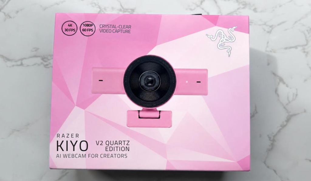the razer kiyo v2 box on a table